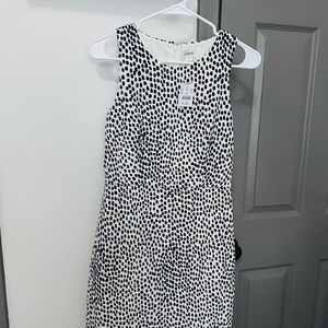 J. Crew Black and White Polka Dot Midi Dress